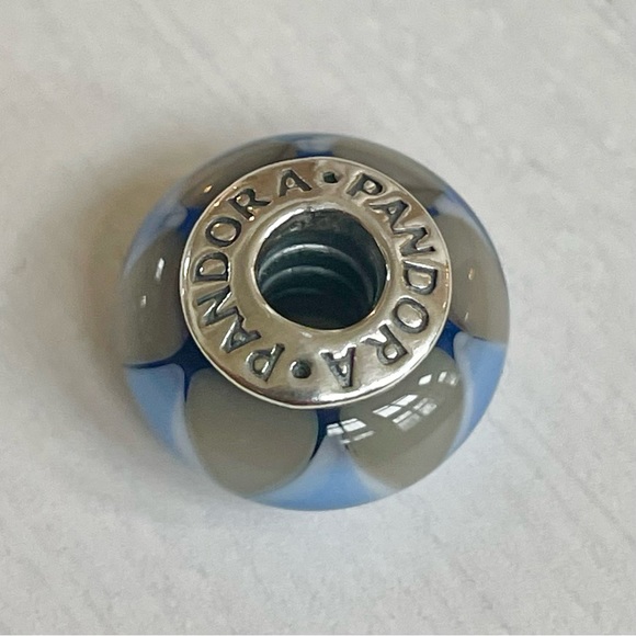 Set of 2 Pandora Captivating Blue Triangle Glass Murano Charms - Picture 8 of 9